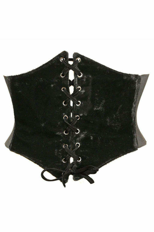 Lavish Black Velvet Corset Belt Cincher - Daisy Corsets - Flyclothing LLC