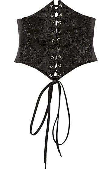 Daisy Corsets Lavish Black Brocade Corset Belt Cincher - Daisy Corsets - Flyclothing LLC