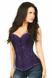Daisy Corsets Lavish Dark Purple Lace Overbust Corset w/Zipper - Daisy Corsets - Flyclothing LLC