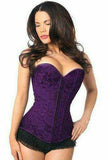 Daisy Corsets Lavish Dark Purple Lace Overbust Corset w/Zipper - Daisy Corsets - Flyclothing LLC