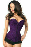 Daisy Corsets Lavish Dark Purple Lace Overbust Corset w/Zipper - Daisy Corsets - Flyclothing LLC