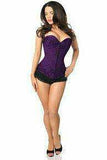 Daisy Corsets Lavish Dark Purple Lace Overbust Corset w/Zipper - Daisy Corsets - Flyclothing LLC