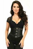Daisy Corsets Lavish Black Faux Leather Corset Belt Cincher w/Clasps - Daisy Corsets - Flyclothing LLC