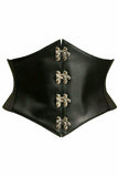 Daisy Corsets Lavish Black Faux Leather Corset Belt Cincher w/Clasps - Daisy Corsets - Flyclothing LLC