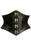 Daisy Corsets Lavish Black Faux Leather Corset Belt Cincher w/Clasps - Daisy Corsets - Flyclothing LLC