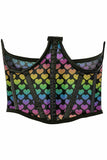 Daisy Corsets Lavish Rainbow Hearts Mesh Open Cup Waist Cincher - Daisy Corsets - Flyclothing LLC