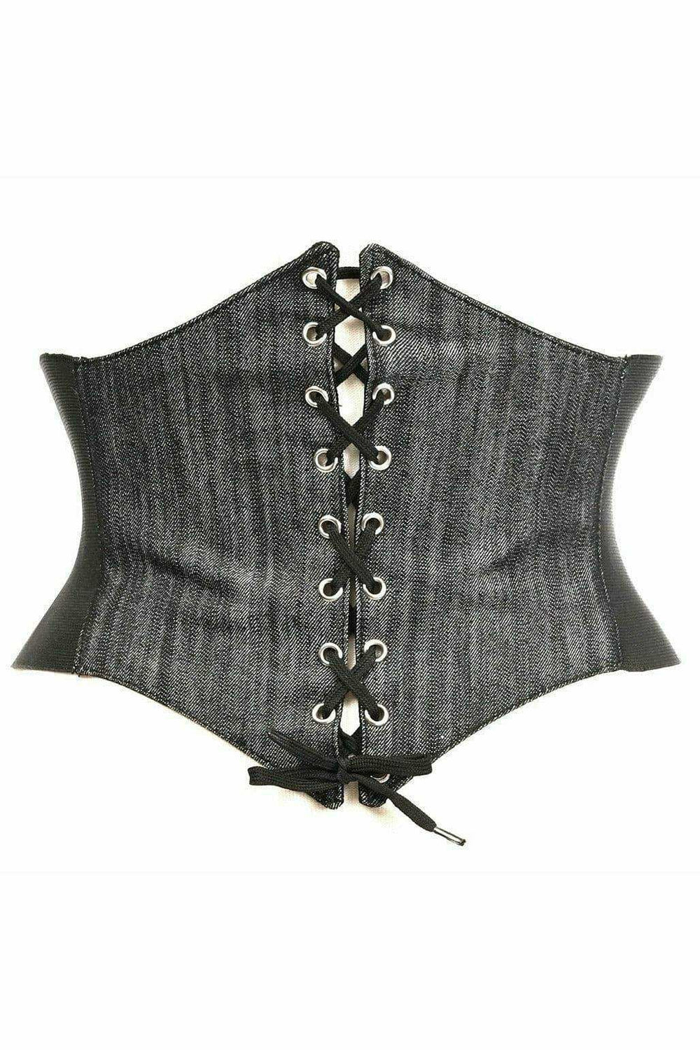 Daisy Corsets Lavish Black Denim Corset Belt Cincher - Daisy Corsets - Flyclothing LLC