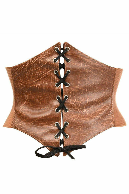 Daisy Corsets Lavish Distressed Brown Faux Leather Corset Belt - Daisy Corsets - Flyclothing LLC