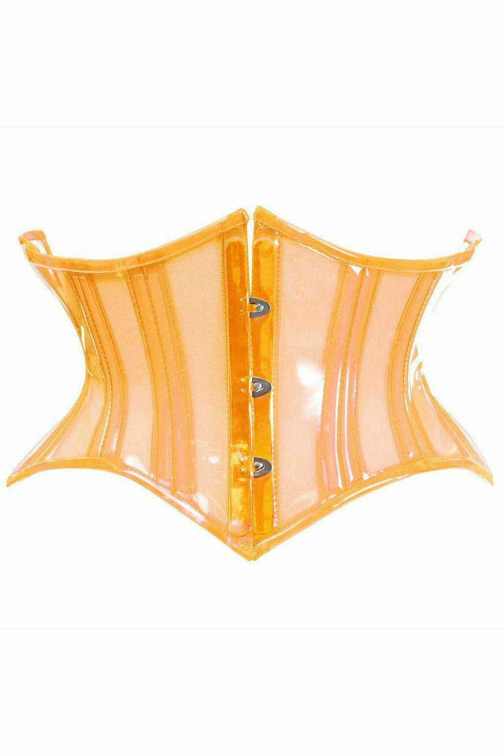 Daisy Corsets Lavish Clear Orange Curvy Cut Mini Cincher Corset - Daisy Corsets - Flyclothing LLC