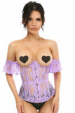 Daisy Corsets Lavish Sheer Lavender Lace Underbust Underwire Corset w/Ruffle Sleeve - Daisy Corsets - Flyclothing LLC