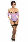 Daisy Corsets Lavish Sheer Lavender Lace Underbust Underwire Corset w/Ruffle Sleeve - Daisy Corsets - Flyclothing LLC