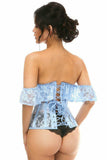 Daisy Corsets Lavish Sheer Lt Blue Lace Underbust Underwire Corset w/Ruffle Sleeve - Daisy Corsets - Flyclothing LLC