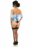 Daisy Corsets Lavish Sheer Lt Blue Lace Underbust Underwire Corset w/Ruffle Sleeve - Daisy Corsets - Flyclothing LLC