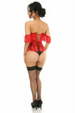 Daisy Corsets Lavish Sheer Red Lace Underbust Underwire Corset w/Ruffle Sleeve - Daisy Corsets - Flyclothing LLC