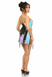 Daisy Corsets Lavish 2 PC Blue/Purple Holo Bustier & Skirt Set - Daisy Corsets - Flyclothing LLC