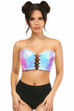 Daisy Corsets Lavish Blue/Purple Holo Lace-Up Bustier Top - Daisy Corsets - Flyclothing LLC