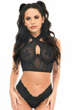 Lavish Black Mesh Underwire Cincher w/Built In Halter Top - Daisy Corsets - Flyclothing LLC