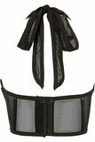 Lavish Black Mesh Underwire Cincher w/Built In Halter Top - Daisy Corsets - Flyclothing LLC