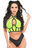 Daisy Corsets Lavish Neon Green Mesh Underwire Cincher w/Built In Halter Top - Daisy Corsets - Flyclothing LLC