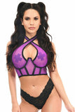 Daisy Corsets Lavish Neon Purple Mesh Underwire Cincher w/Built In Halter Top - Daisy Corsets - Flyclothing LLC