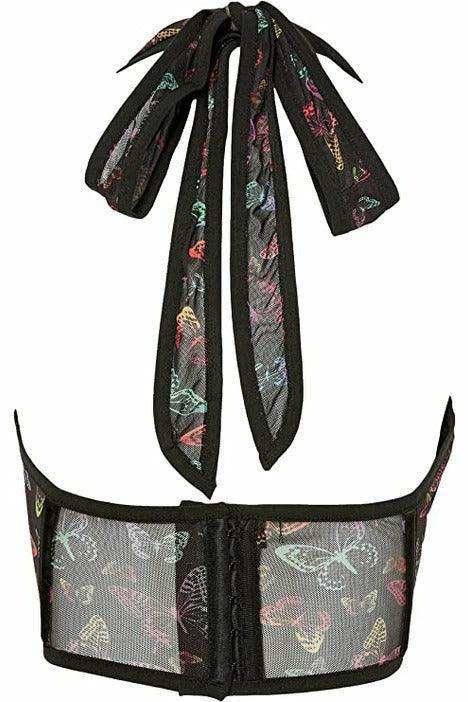Lavish Neon Butterfly Mesh Underwire Cincher w/Built In Halter Top - Daisy Corsets - Flyclothing LLC
