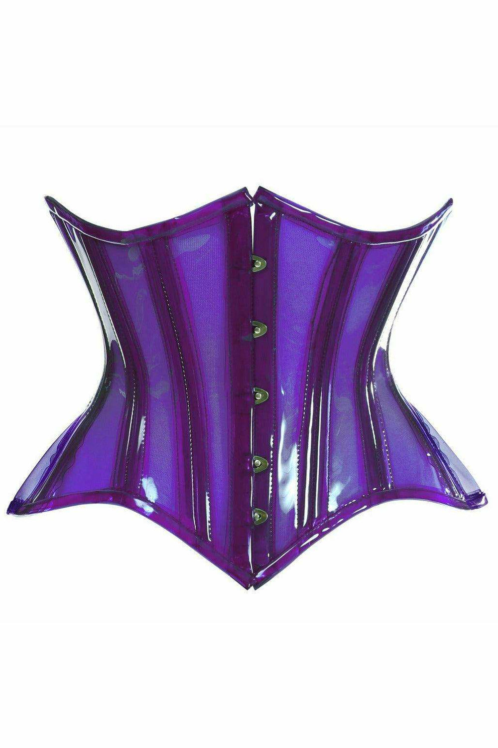 Daisy Corsets Lavish Purple Clear Curvy Underbust Waist Cincher Corset - Daisy Corsets - Flyclothing LLC
