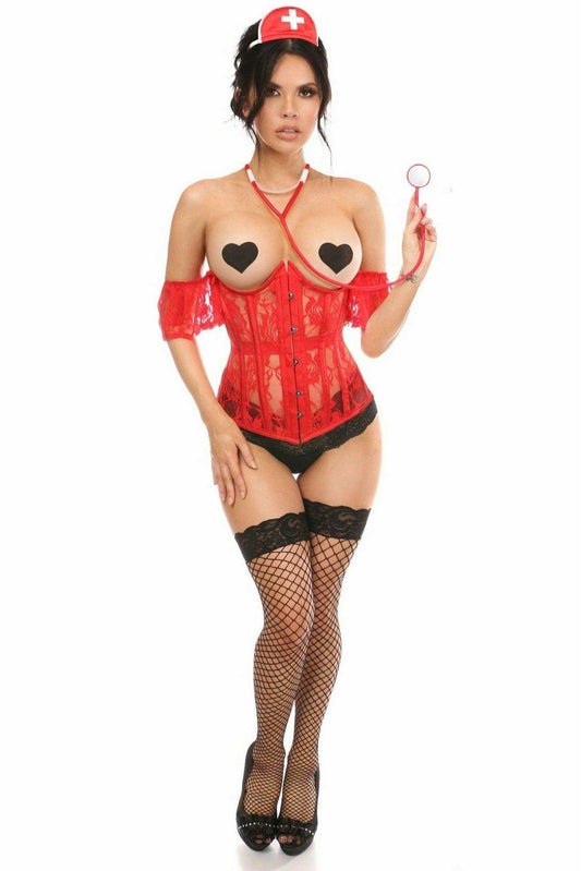 Daisy Corsets Lavish 3 PC Sexy Nurse Corset Costume - Daisy Corsets - Flyclothing LLC
