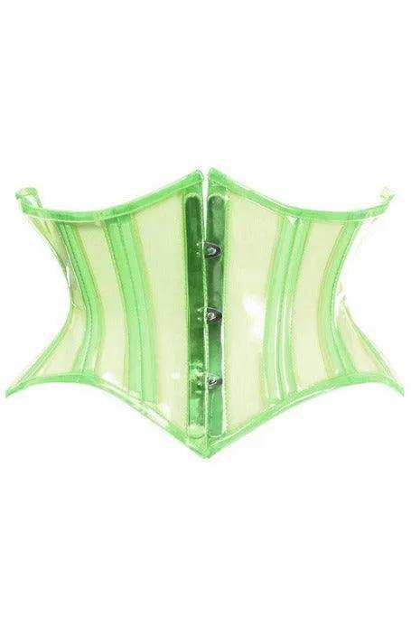 Daisy Corsets Lavish Clear Green Curvy Cut Mini Cincher Corset - Daisy Corsets - Flyclothing LLC