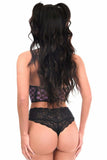 Daisy Corsets Lavish Black/Purple Checker Mesh Underwire Cincher w/Built In Halter Top - Daisy Corsets - Flyclothing LLC