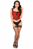 Lavish Dark Red Velvet Lace-Up Bustier Top - Daisy Corsets - Flyclothing LLC