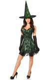 Lavish 3 PC Green Lace Corset Dress Costume - Daisy Corsets - Flyclothing LLC