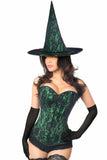 Lavish 3 PC Spellbound Green Lace Witch Corset Costume - Daisy Corsets - Flyclothing LLC