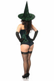 Daisy Corsets Lavish 3 PC Spellbound Green Lace Witch Corset Costume - Daisy Corsets - Flyclothing LLC