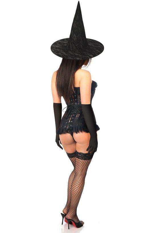 Daisy Corsets Lavish 3 PC Sheer Lace Witch Corset Costume - Daisy Corsets - Flyclothing LLC