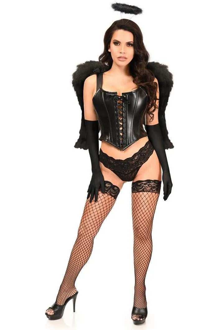 Daisy Corsets Lavish 4 PC Faux Leather Dark Angel Corset Costume - Daisy Corsets - Flyclothing LLC