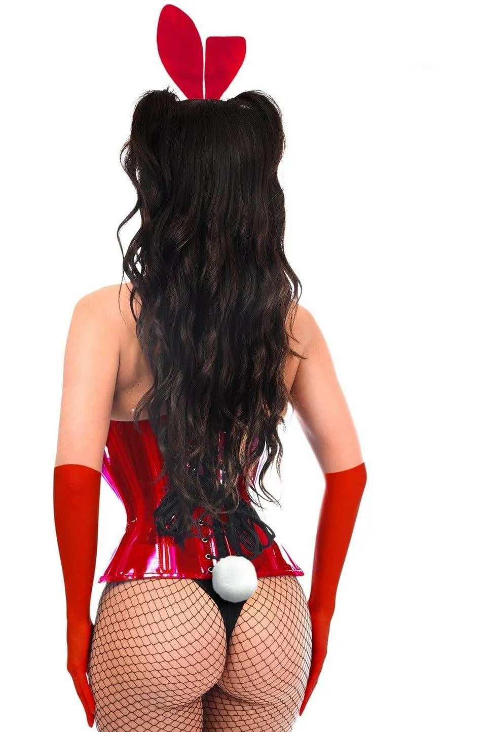 Daisy Corsets Lavish 4 PC Red Festival Bunny Corset Costume - Daisy Corsets - Flyclothing LLC