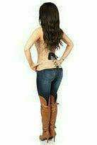 Daisy Corsets Lavish Dark Beige Lace Overbust Corset w/Zipper - Daisy Corsets - Flyclothing LLC