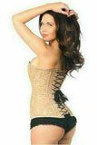 Daisy Corsets Lavish Dark Beige Lace Overbust Corset w/Zipper - Daisy Corsets - Flyclothing LLC