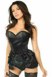 Daisy Corsets Lavish Black Satin Corset w/Removable Snap on Skirt - Daisy Corsets - Flyclothing LLC