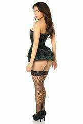 Daisy Corsets Lavish Black Satin Corset w/Removable Snap on Skirt - Daisy Corsets - Flyclothing LLC