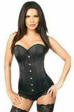Daisy Corsets Lavish Black Satin Overbust Corset w/Busk Closure - Daisy Corsets - Flyclothing LLC