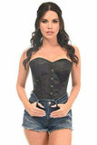 Daisy Corsets Lavish Black Satin Overbust Corset w/Busk Closure - Daisy Corsets - Flyclothing LLC