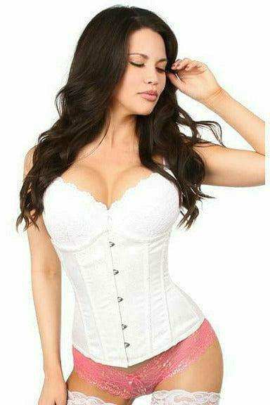 Daisy Corsets Lavish White Brocade Underbust Corset - Daisy Corsets - Flyclothing LLC