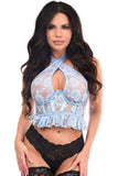 Daisy Corsets Lavish Lt Blue Lace Underwire Cincher w/Built In Halter Top - Daisy Corsets - Flyclothing LLC
