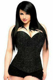 Daisy Corsets Lavish Black Glitter Side Zipper Corset - Daisy Corsets - Flyclothing LLC