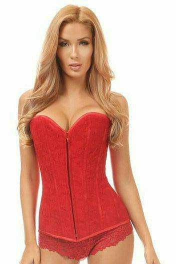 Daisy Corsets Lavish Red Lace Overbust Corset  - Daisy Corsets - Flyclothing LLC