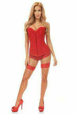 Daisy Corsets Lavish Red Lace Overbust Corset  - Daisy Corsets - Flyclothing LLC