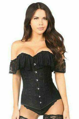 Daisy Corsets Lavish Black Lace Off-The-Shoulder Corset - Daisy Corsets - Flyclothing LLC