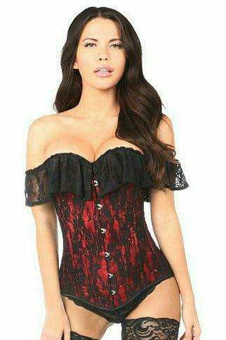 Daisy Corsets Lavish Red Lace Off-The-Shoulder Corset - Daisy Corsets - Flyclothing LLC