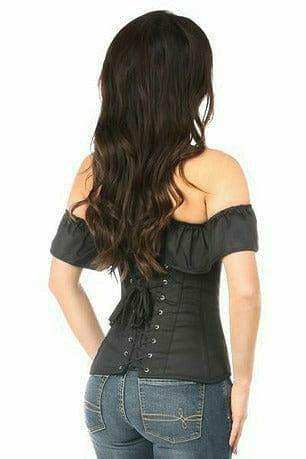 Daisy Corsets Lavish Black Cotton Off-The-Shoulder Corset - Daisy Corsets - Flyclothing LLC
